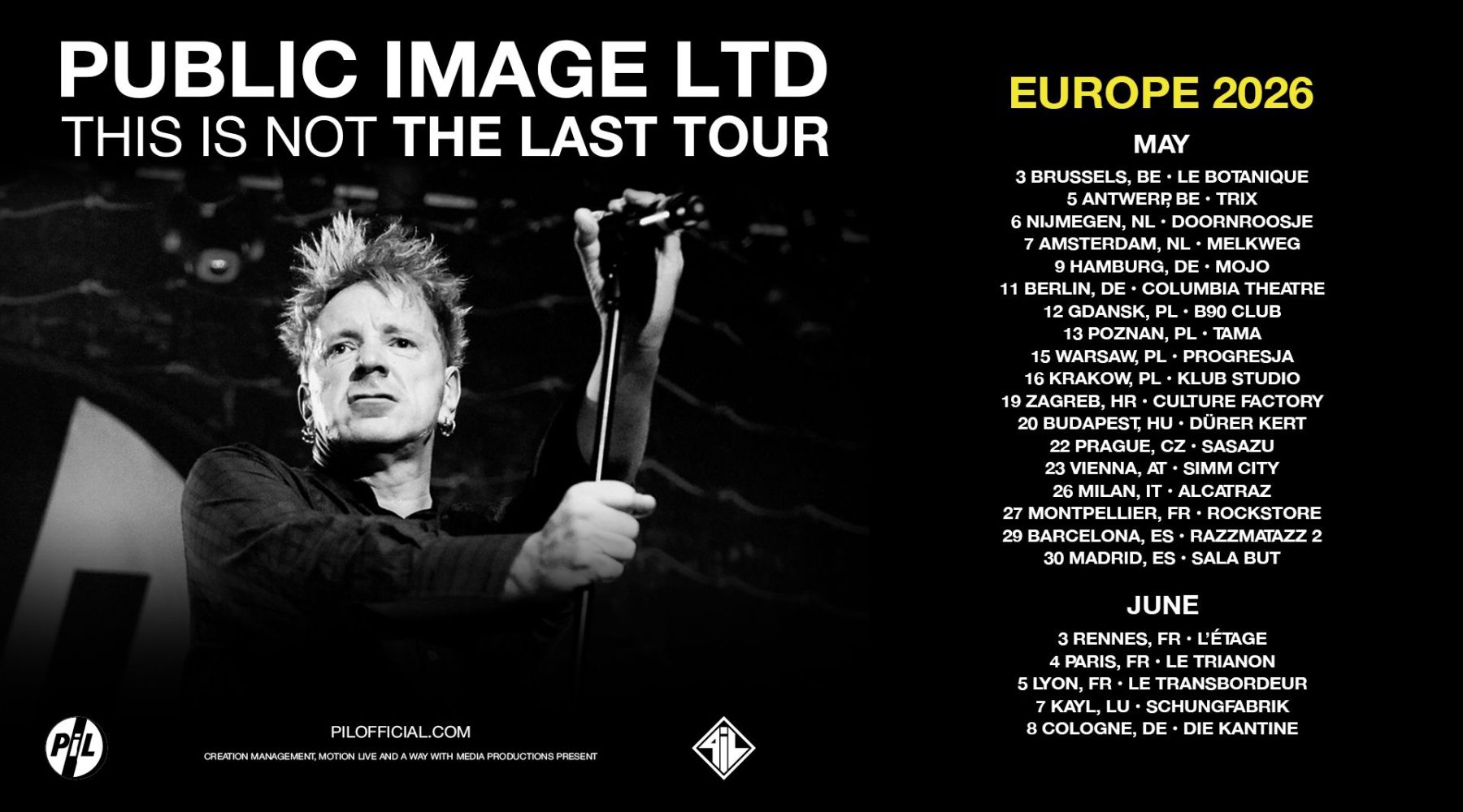 PiL – Europe Summer 2026