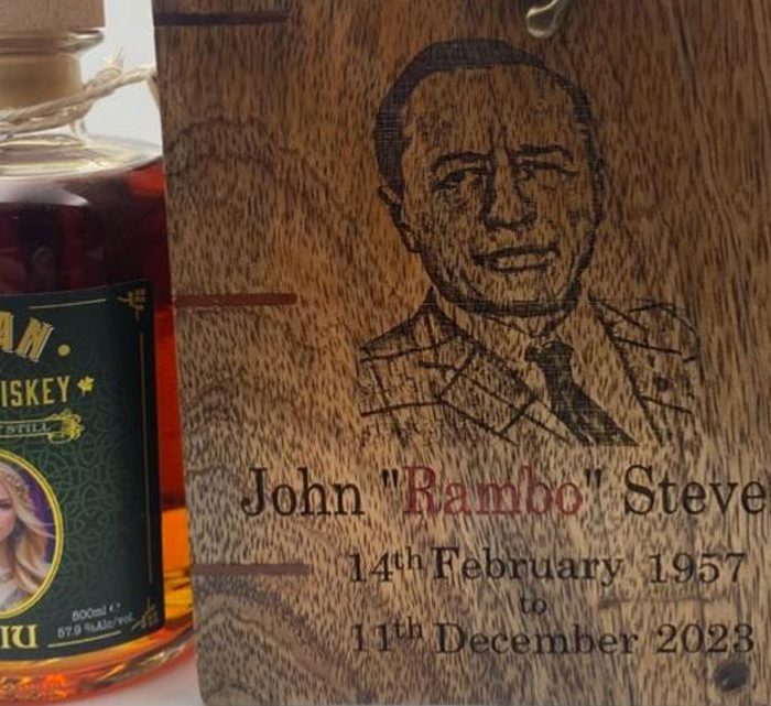 Rambo Irish whiskey wake box